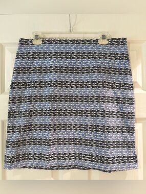 NWOT Women’s TALBOTS Factory Pencil Beach Fish Cruise Resortwear Skirt‎ Blue 10.